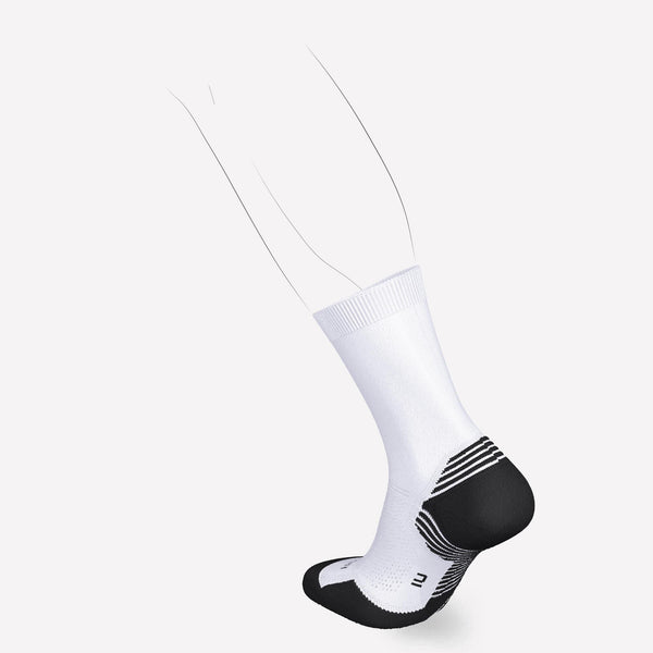 Decathlon Kiprun Run 500 Thick Mid-Calf Socks 2-Pack Snowy White