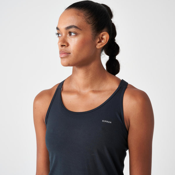 Decathlon Kiprun Women's Run 500 Seamless Comfort Running Tank Top Graphite Grey