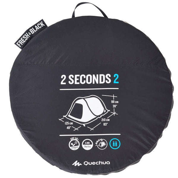 Decathlon Quechua 2 Second Fresh & Black Waterproof Pop Up Camping Tent 2 Person White