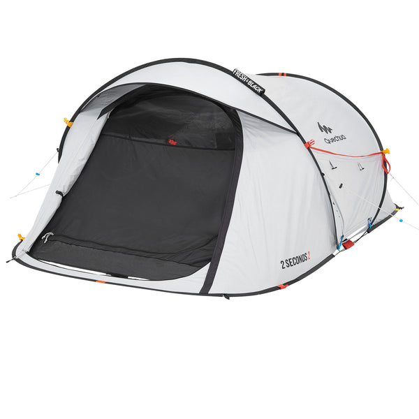 Decathlon Quechua 2 Second Fresh & Black Waterproof Pop Up Camping Tent 2 Person White