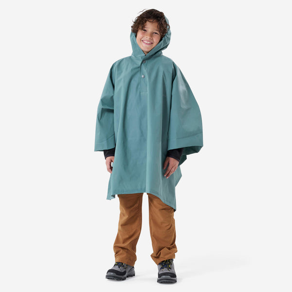 Decathlon Quechua Kids’ MH100 Hiking Rain Poncho – Ages 7–15 Cedar