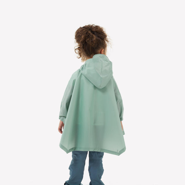 Decathlon Quechua Kids’ MH100 Rain Poncho – Ages 2–6 Verdigris