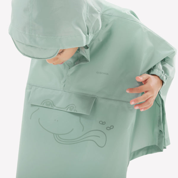 Decathlon Quechua Kids’ MH100 Rain Poncho – Ages 2–6 Verdigris
