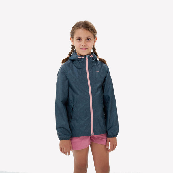 Decathlon Quechua Kids’ MH150 Waterproof Hiking Jacket – Ages 7–15 Storm Gray