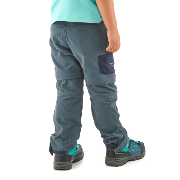 Decathlon Quechua Kids' MH500 Convertible Hiking Pants - Ages 2-6 Storm Gray