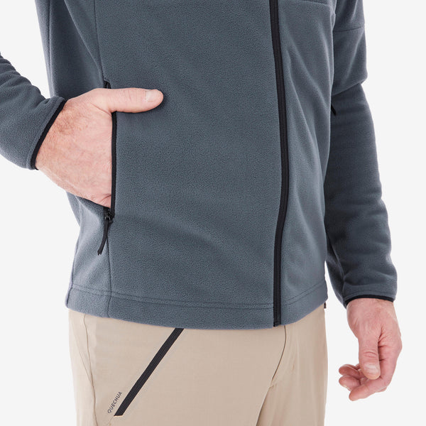 Decathlon Quechua Men's MH500 Full Zip Fleece Hiking Jacket Abyss Gray