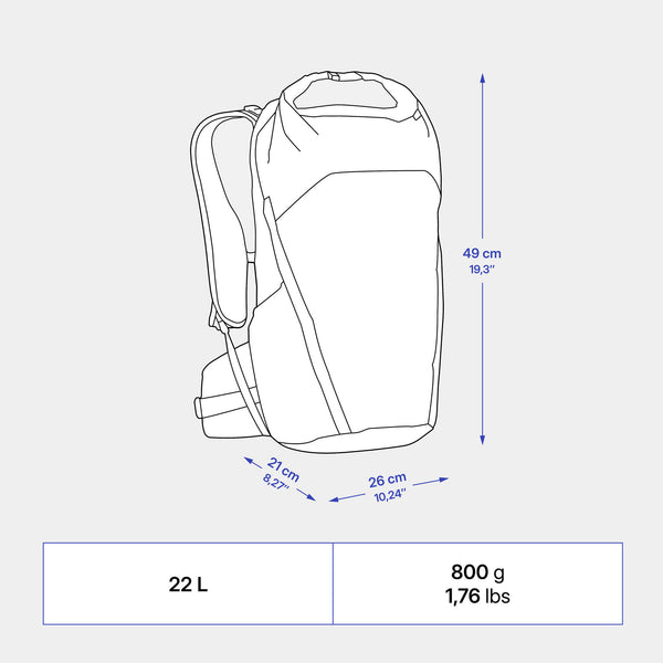 Decathlon Quechua MH500 22L Lightweight Hiking Backpack Laurel Green
