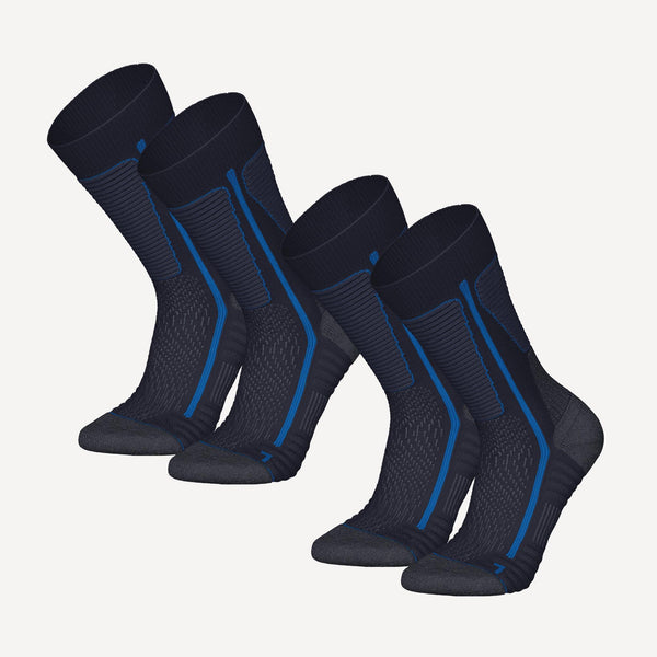 Decathlon Quechua SH500 Merino Wool Winter Mid Socks - 2 Pairs Asphalt Blue
