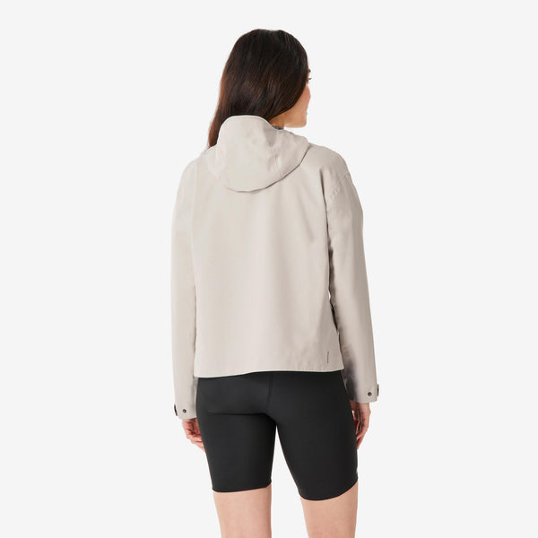 Decathlon Quechua Women's MH100 Lightweight Waterproof Hiking Jacket Pearl Beige