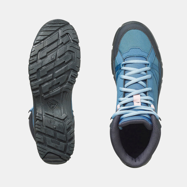 Decathlon Quechua Women's NH100 Waterproof Mid Hiking Boots Blue Gray