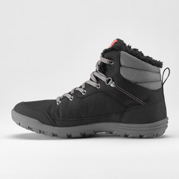 Decathlon Quechua Women's SH100 MID Warm And Waterproof Hiking Boots Black