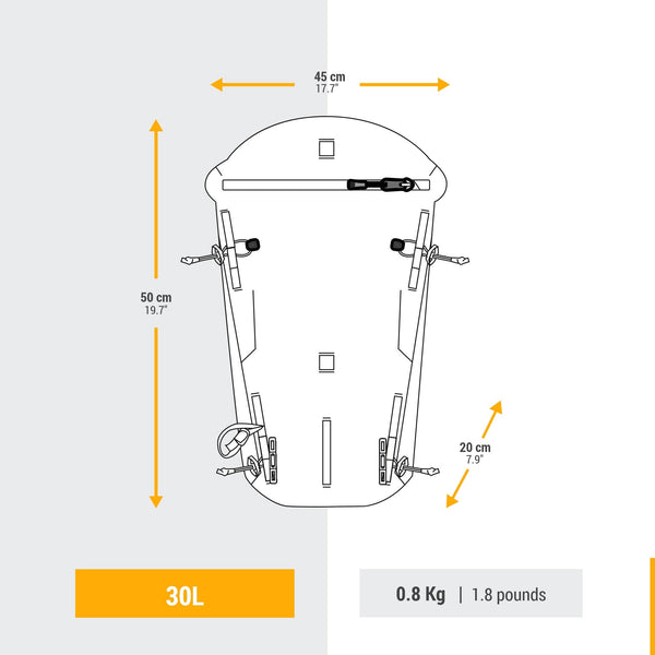 Decathlon Simond Ice 30L Waterproof Mountaineering Backpack Asphalt Blue