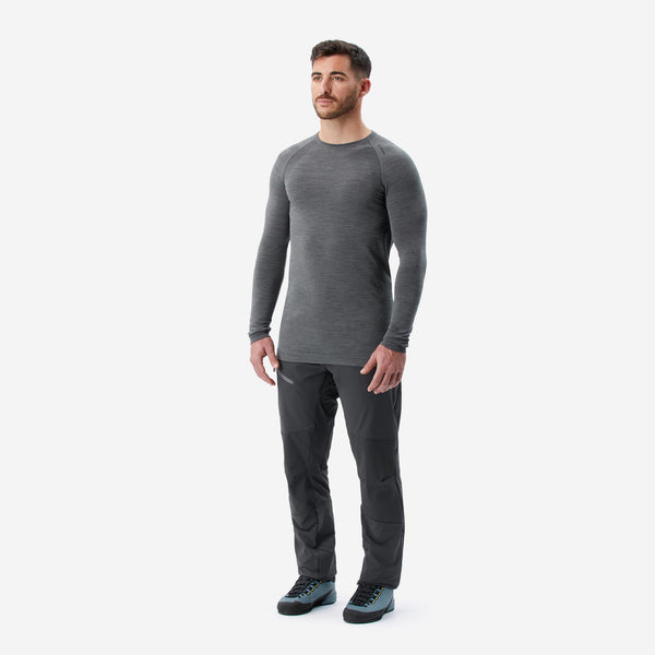 Decathlon Simond Men's Alpinism Seamless Wool Long-Sleeve Shirt Carbon Gray
