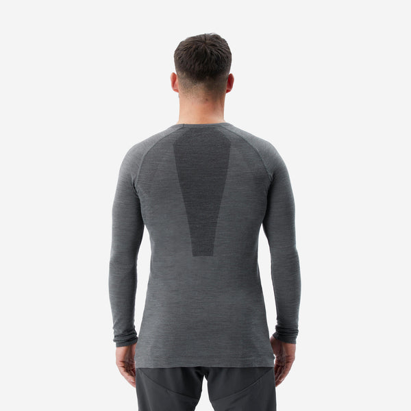 Decathlon Simond Men's Alpinism Seamless Wool Long-Sleeve Shirt Carbon Gray