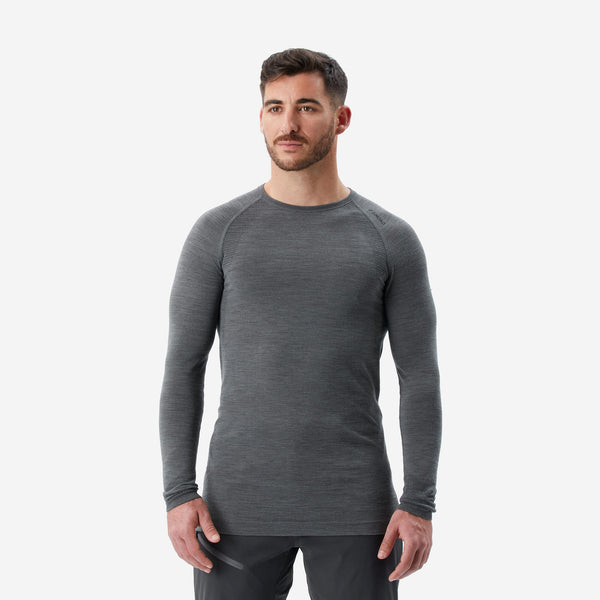 Decathlon Simond Men's Alpinism Seamless Wool Long-Sleeve Shirt Carbon Gray