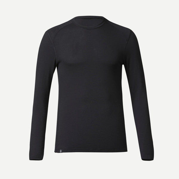 Decathlon Simond Men's MT500 Long-sleeve 100% Merino Wool T-shirt Black