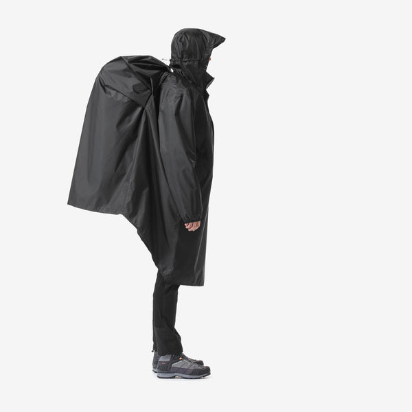 Decathlon Simond MT500 60L Hiking Rain Poncho Black