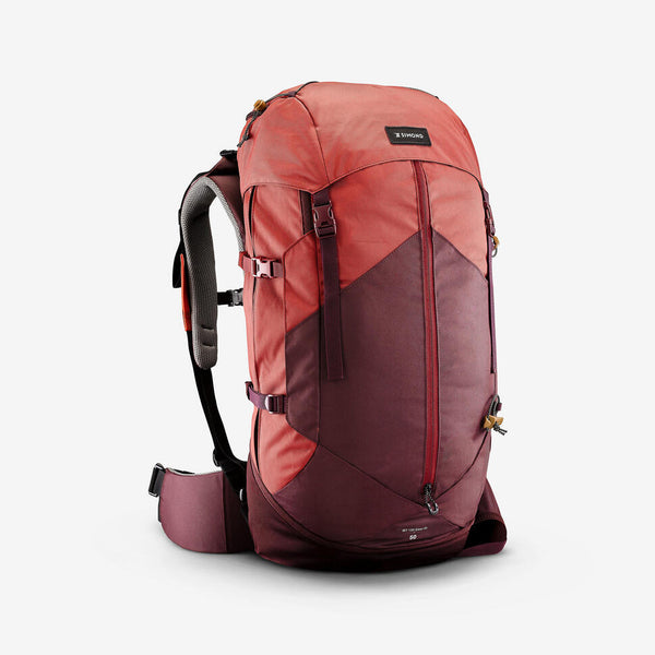 Decathlon Simond Women's MT100 Easyfit 50L Backpacking Pack Bordeaux