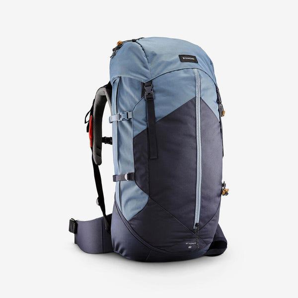 Decathlon Simond Women's MT100 Easyfit 60L Backpacking Pack Blue Gray Decathlon Simond Women's MT100 Easyfit 60L Backpacking Pack Blue Gray