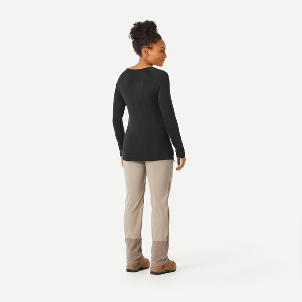 Decathlon Simond Women's MT500 Long-sleeve 100% Merino Wool Shirt Black