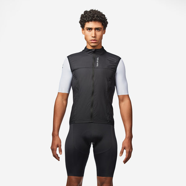 Decathlon Van Rysel Men's Ultralight Cycling Wind Vest Smoked Black