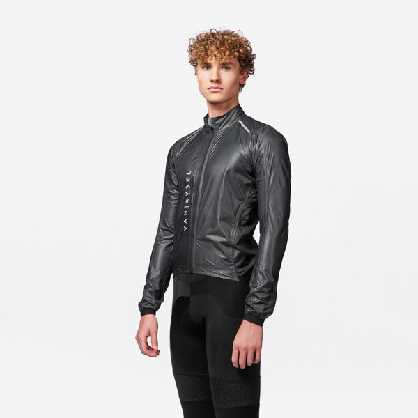 Decathlon Van Rysel Men's Ultralight Waterproof Cycling Jacket Black