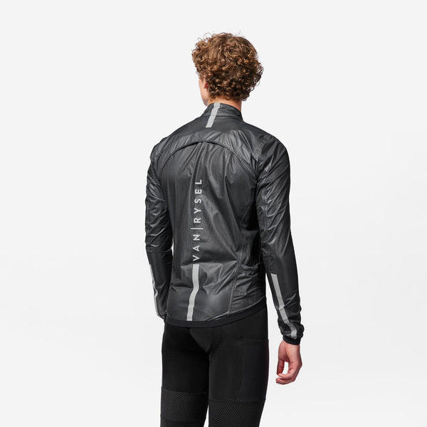 Decathlon Van Rysel Men's Ultralight Waterproof Cycling Jacket Black