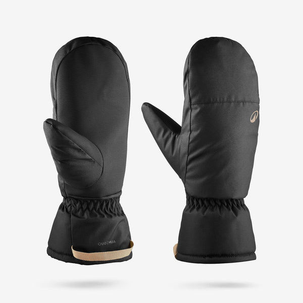 Decathlon Wedze Adult 100 Waterproof Ski Mitten Smoked Black