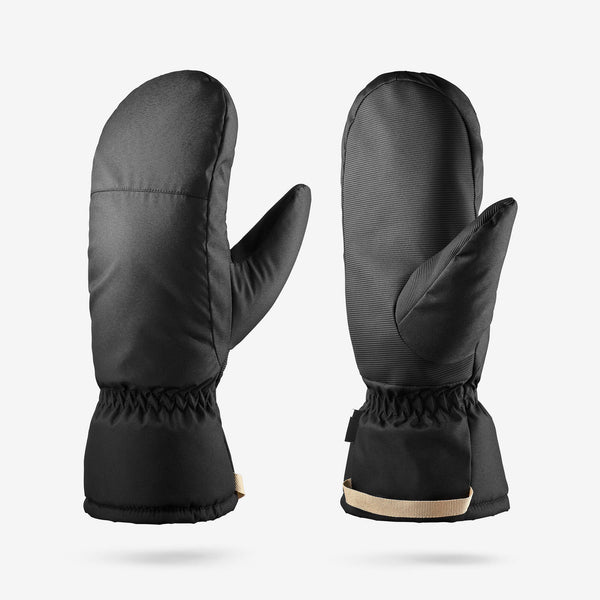 Decathlon Wedze Adult 100 Waterproof Ski Mitten Smoked Black