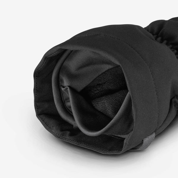 Decathlon Wedze Adult 500 Waterproof Ski Gloves Smoked Black