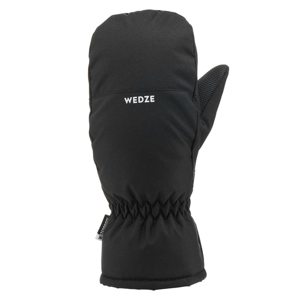 Decathlon Wedze Kids' 100 Warm and Waterproof Ski Mittens Smoked Black