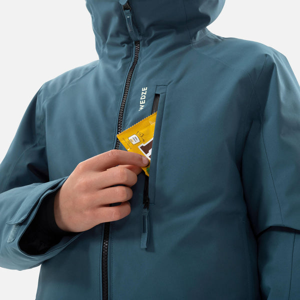 Decathlon Wedze Kids' 550 Warm Waterproof Ski Jacket Deep Teal