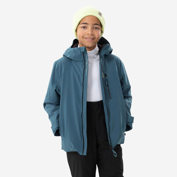 Decathlon Wedze Kids' 550 Warm Waterproof Ski Jacket Deep Teal