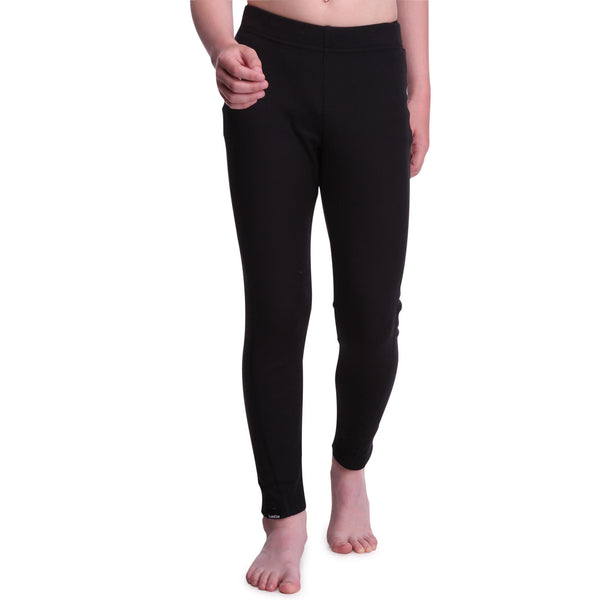 Decathlon Wedze Kids' BL100 Thermal Ski Base Layer Bottom Smoked Black
