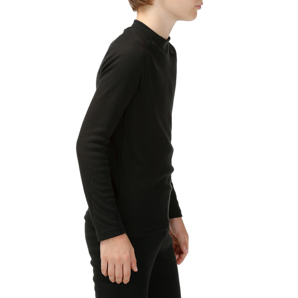 Decathlon Wedze Kids' BL100 Thermal Ski Base Layer Top Smoked Black