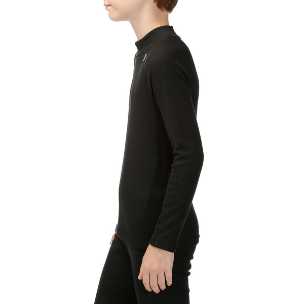 Decathlon Wedze Kids' BL100 Thermal Ski Base Layer Top Smoked Black