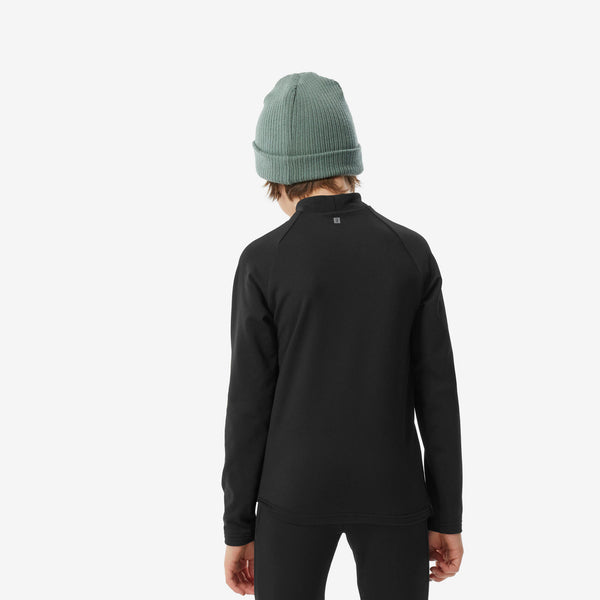 Decathlon Wedze Kids' BL500 Thermal Ski Base Layer Top Smoked Black