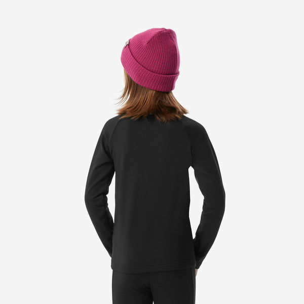 Decathlon Wedze Kids' BL500 Thermal Ski Base Layer Top Smoked Black