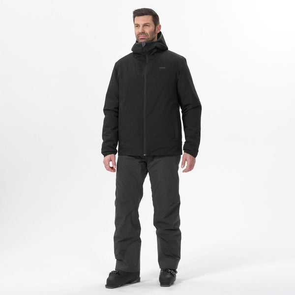 Decathlon Wedze Men's 100 Waterproof Ski Jacket Smoked Black