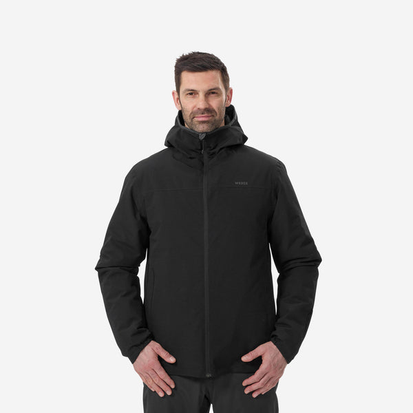 Decathlon Wedze Men's 100 Waterproof Ski Jacket Smoked Black
