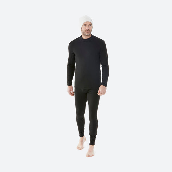 Decathlon Wedze Men's BL500 Ski Base Layer Bottoms Smoked Black