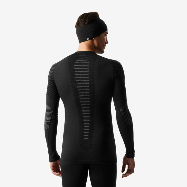 Decathlon Wedze Men’s BL900 Wool Thermal Ski Base Layer Top Smoked Black