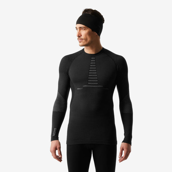 Decathlon Wedze Men’s BL900 Wool Thermal Ski Base Layer Top Smoked Black