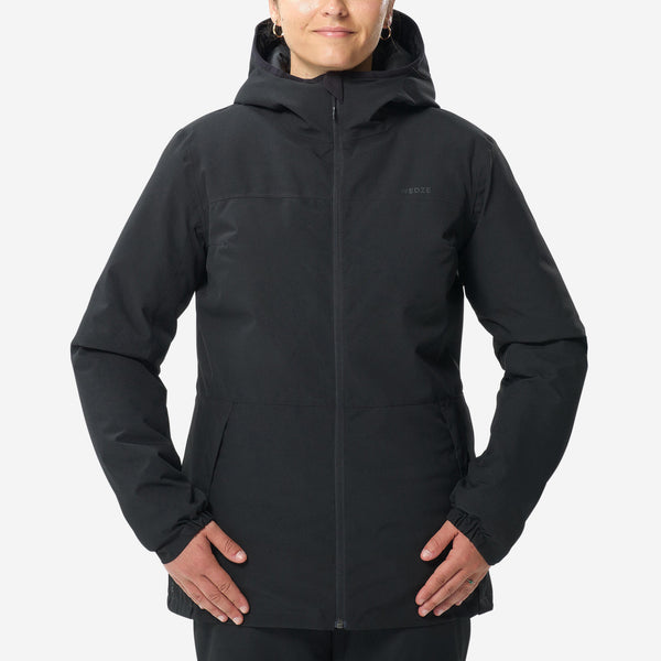 Decathlon Wedze Women's 100 Waterproof Ski Jacket Smoked Black