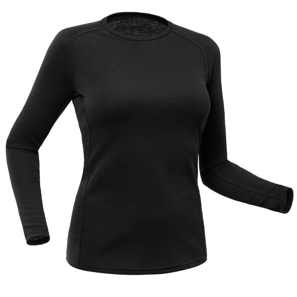Decathlon Wedze Women's BL100 Thermal Base Layer Top Black