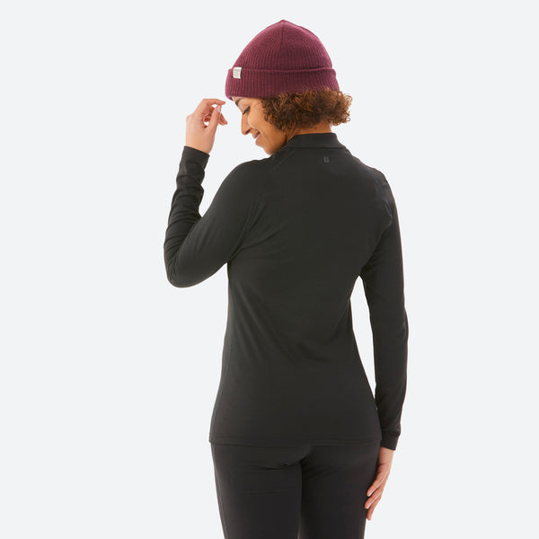 Decathlon Wedze Women's BL500 Ski Base Layer Top Black