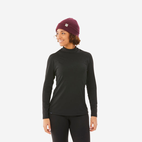 Decathlon Wedze Women's BL500 Ski Base Layer Top Black