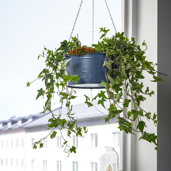 IKEA ÅKERBÄR Hanging Planter Indoor/outdoor Dark Blue 10 ¾ "