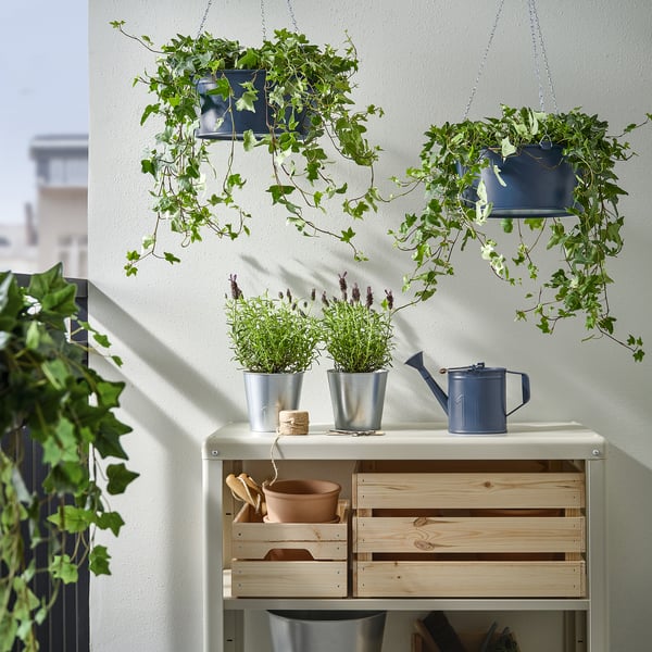 IKEA ÅKERBÄR Hanging Planter Indoor/outdoor Dark Blue 10 ¾ "