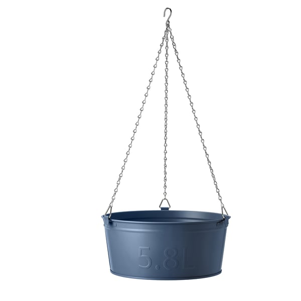 IKEA ÅKERBÄR Hanging planter indoor/outdoor dark blue 10 ¾ "